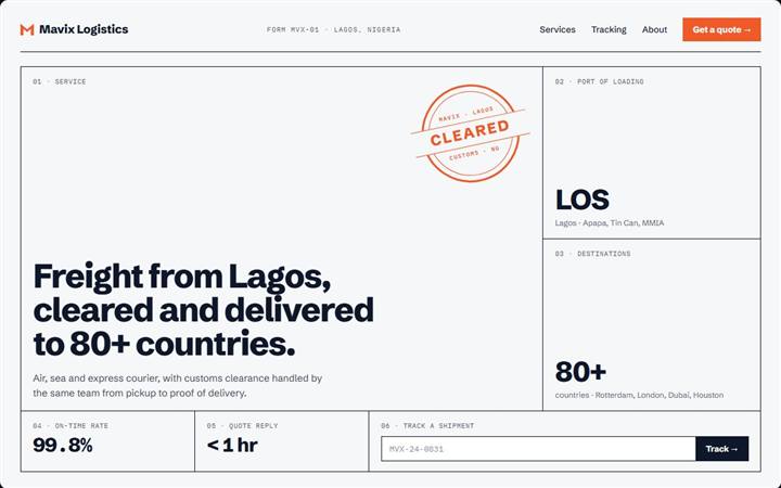 Mavix design 1, Manifest
