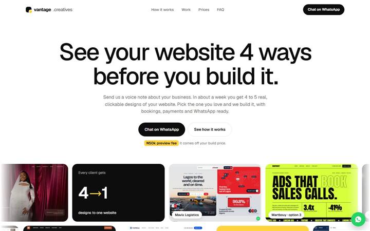 Vantage design D, Work grid